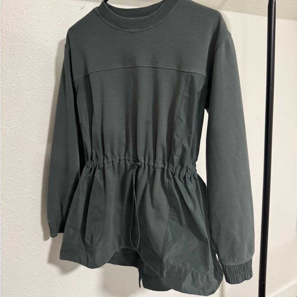 Athleta Dark Green Drawstring Sweatshirt